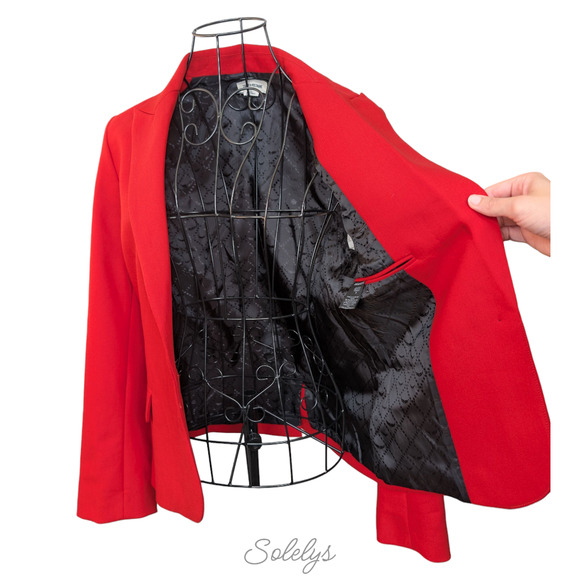 Zadig & Voltaire Victor Bis Amour Heart Red Black Embellished Blazer 36 Small - Picture 11 of 12